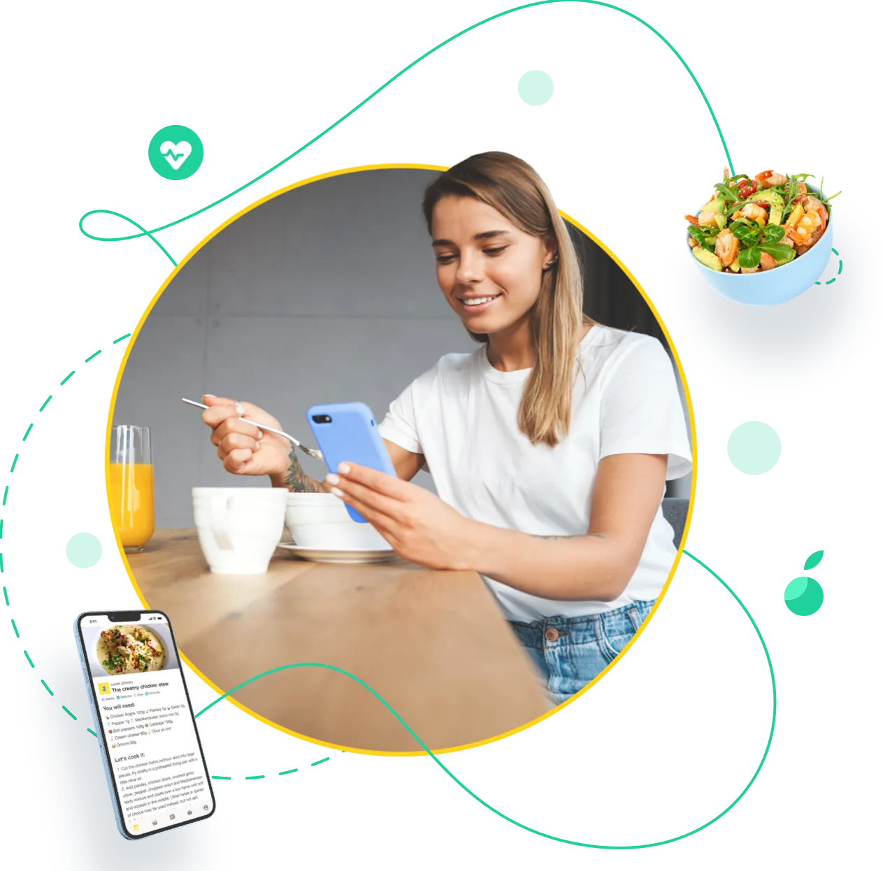 Girl eating healthy meal