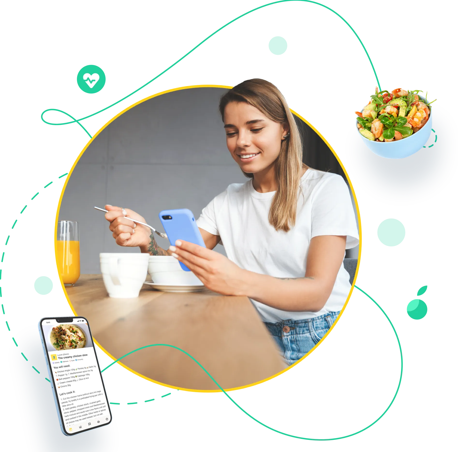 Girl eating healthy meal